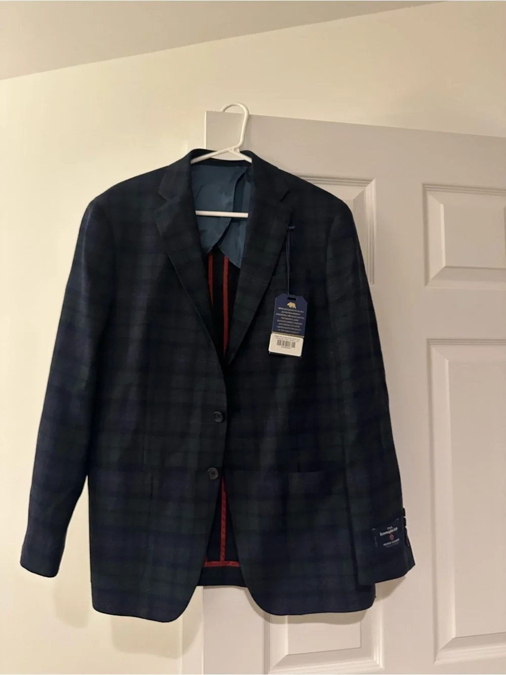 NEW WITH TAGS Onward Reserve Ermenegildo Zegna Dark Navy Plaid Sport Coat